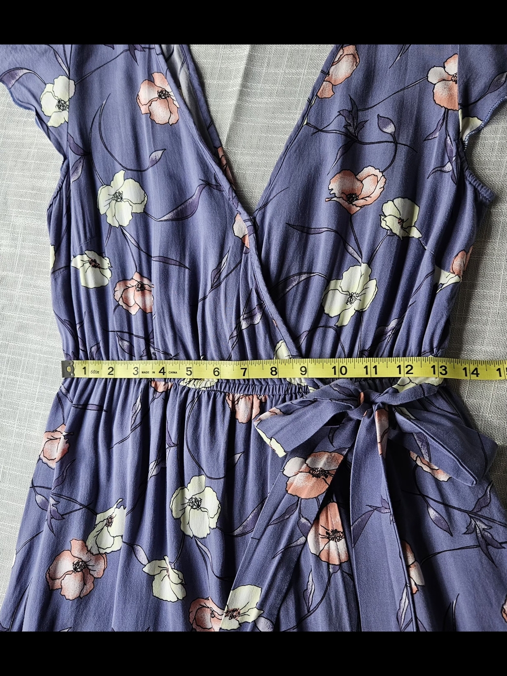 B·O·G Collective Floral Wrap Maxi Dress Size S Lavender Purple High-Low Ruffle - Picture 12 of 13